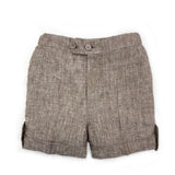 Pantaloni corti lino marrone