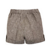 Pantaloni corti lino marrone