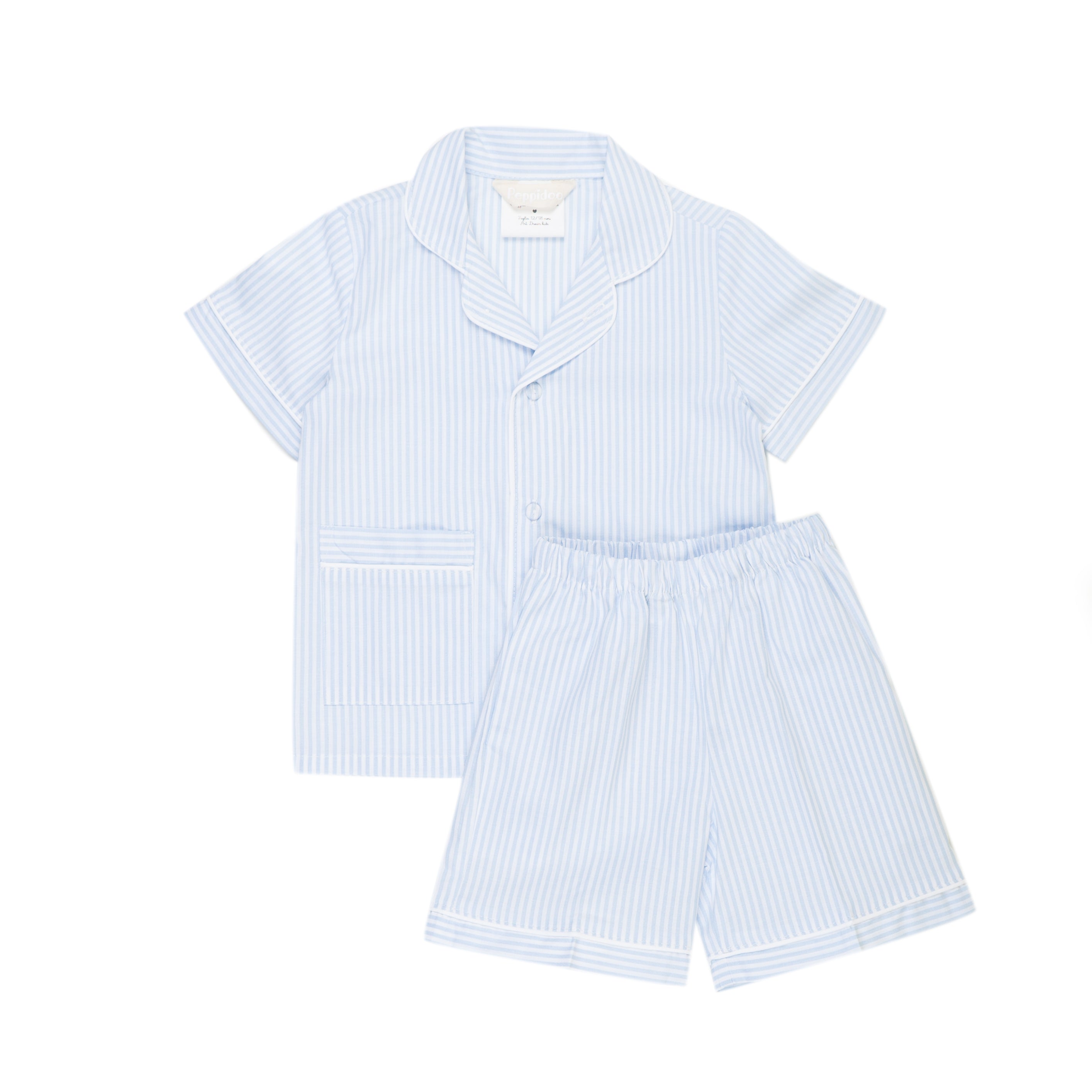 Pigiama sartoriale bambino/a righe celeste
