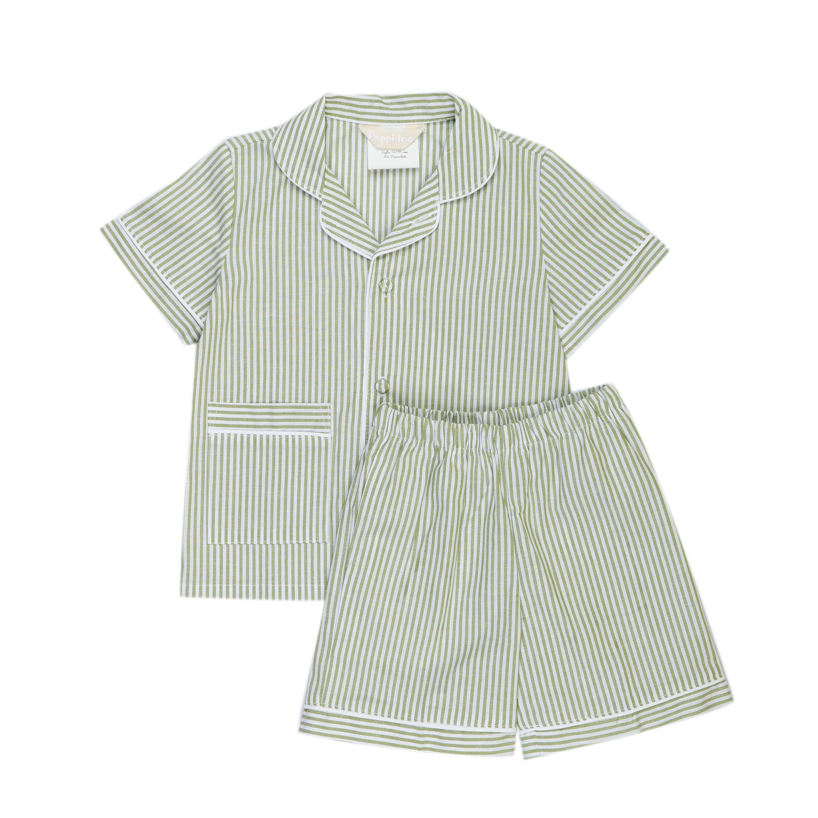 Pigiama sartoriale bambino/a righe verde