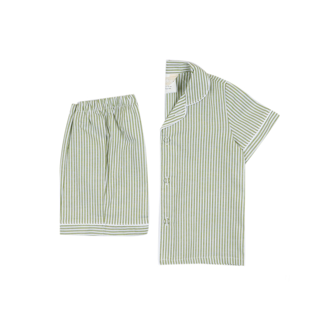Pigiama sartoriale bambino/a righe verde