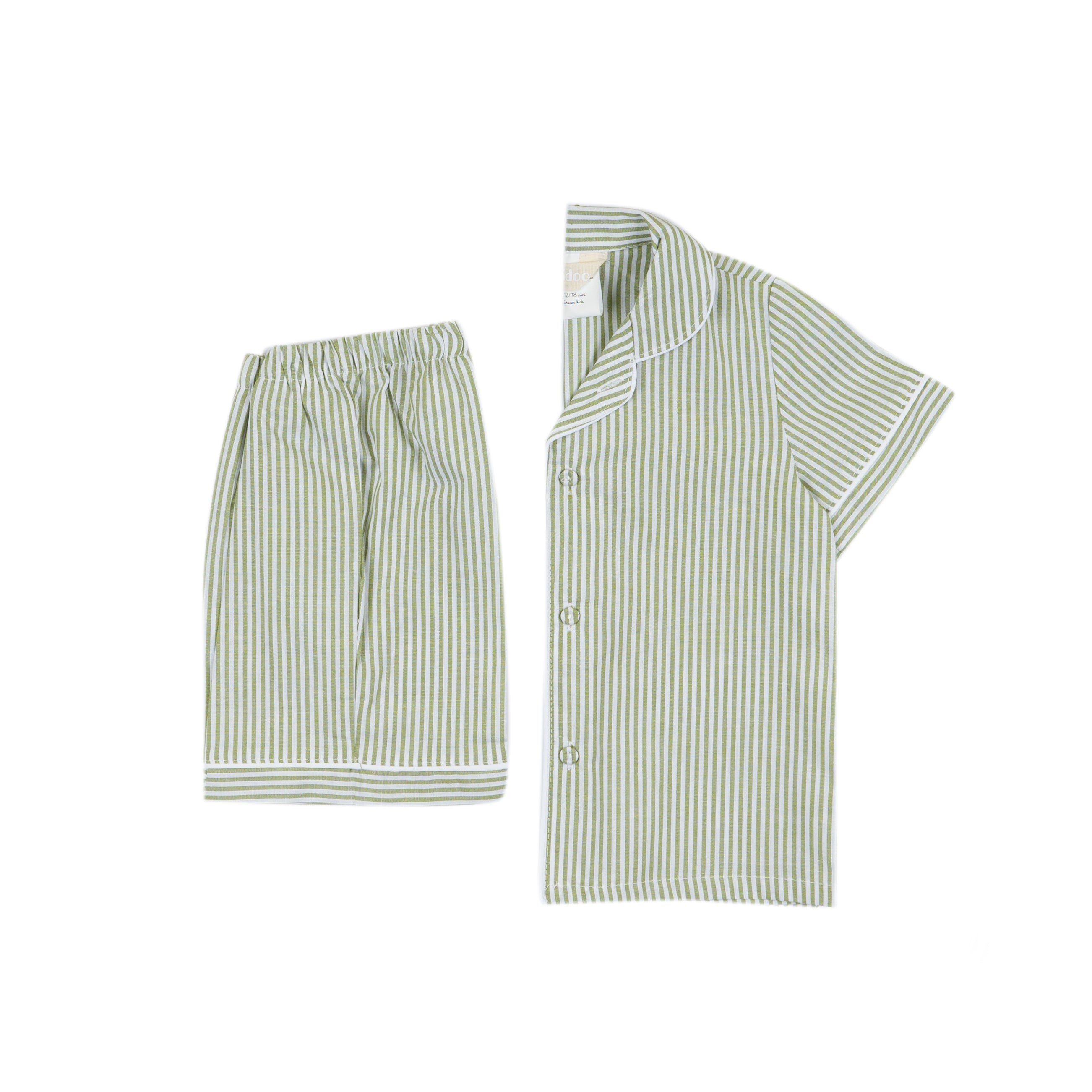 Pigiama sartoriale bambino/a righe verde