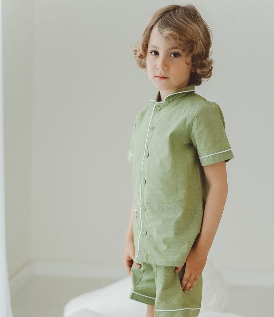 Pigiama sartoriale bambino/a verde
