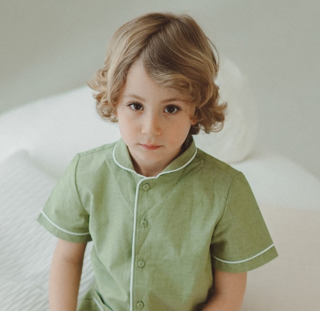 Pigiama sartoriale bambino/a verde