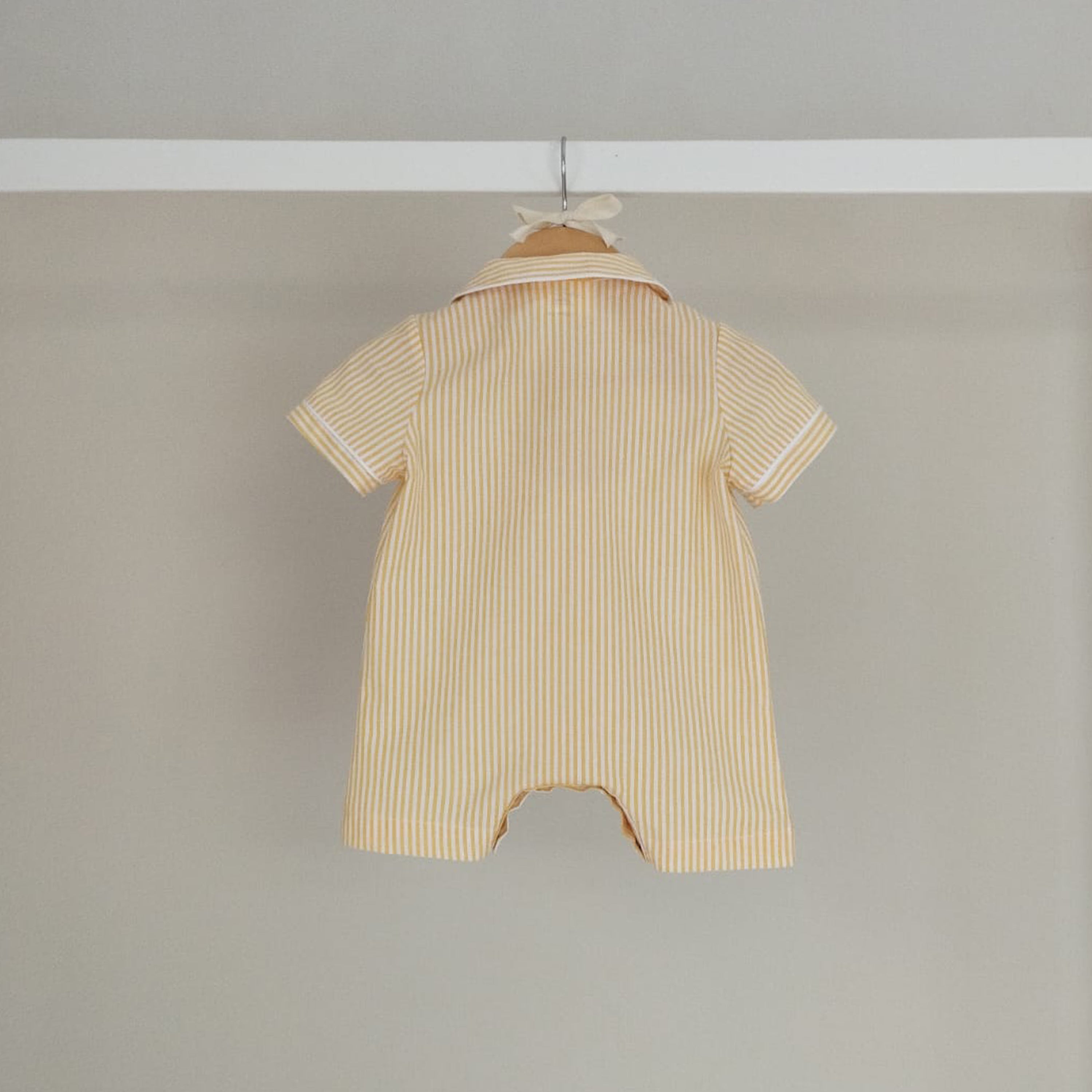 Pigiama sartoriale new born righe giallo