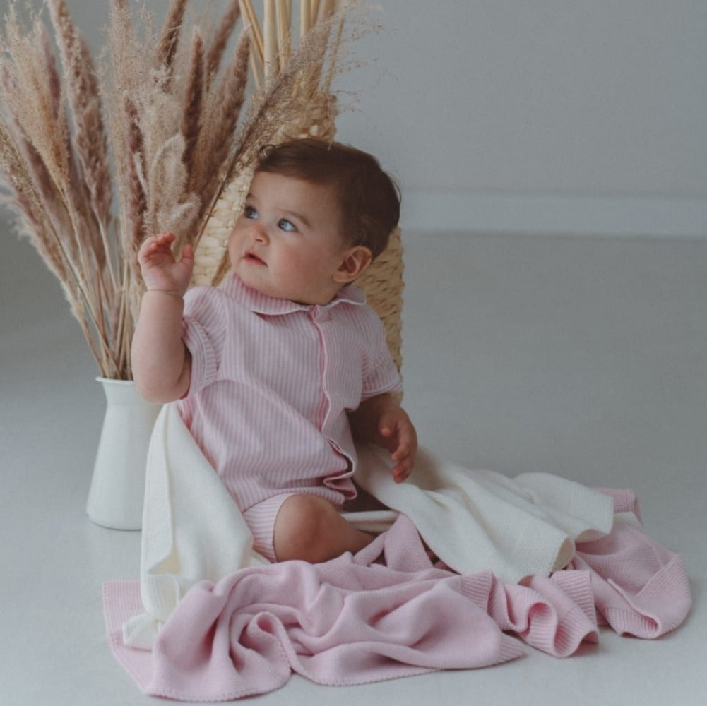 Pigiama sartoriale new born righe rosa