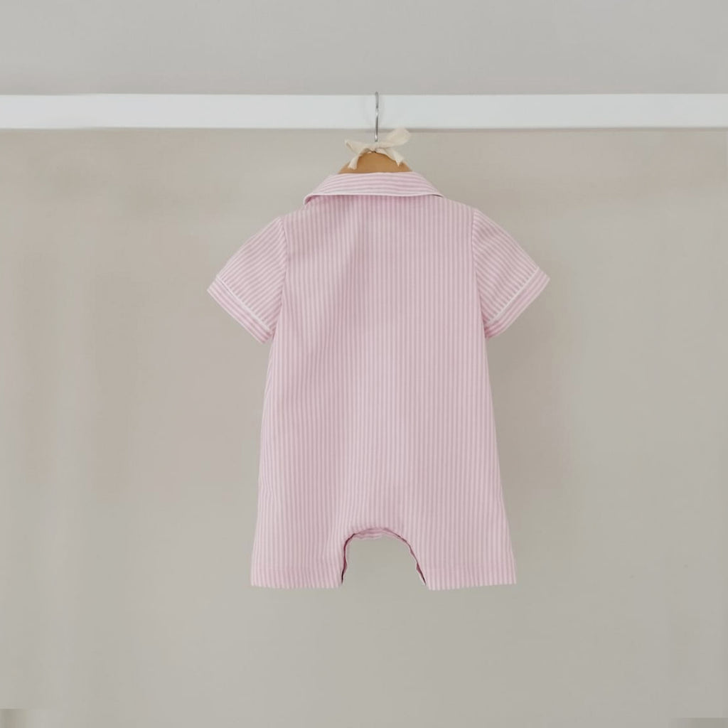 Pigiama sartoriale new born righe rosa