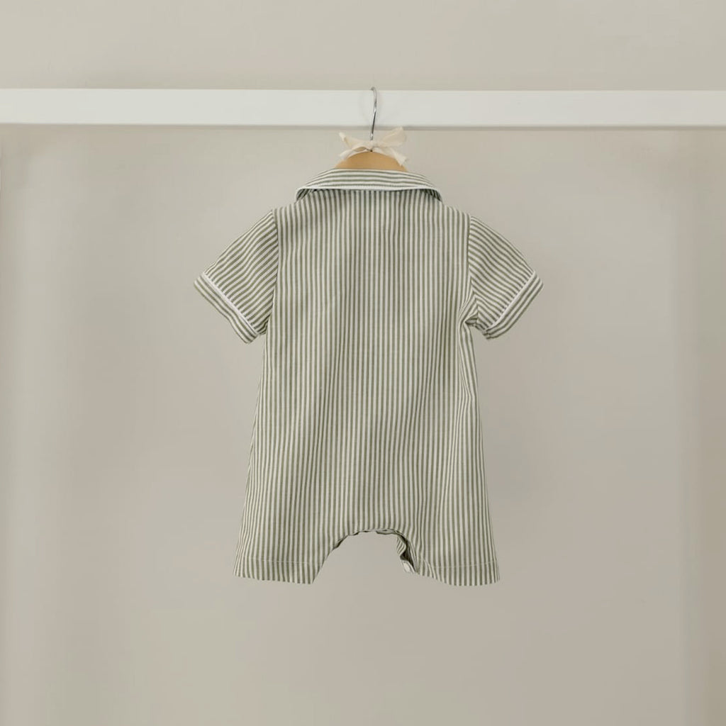 Pigiama sartoriale new born righe verde