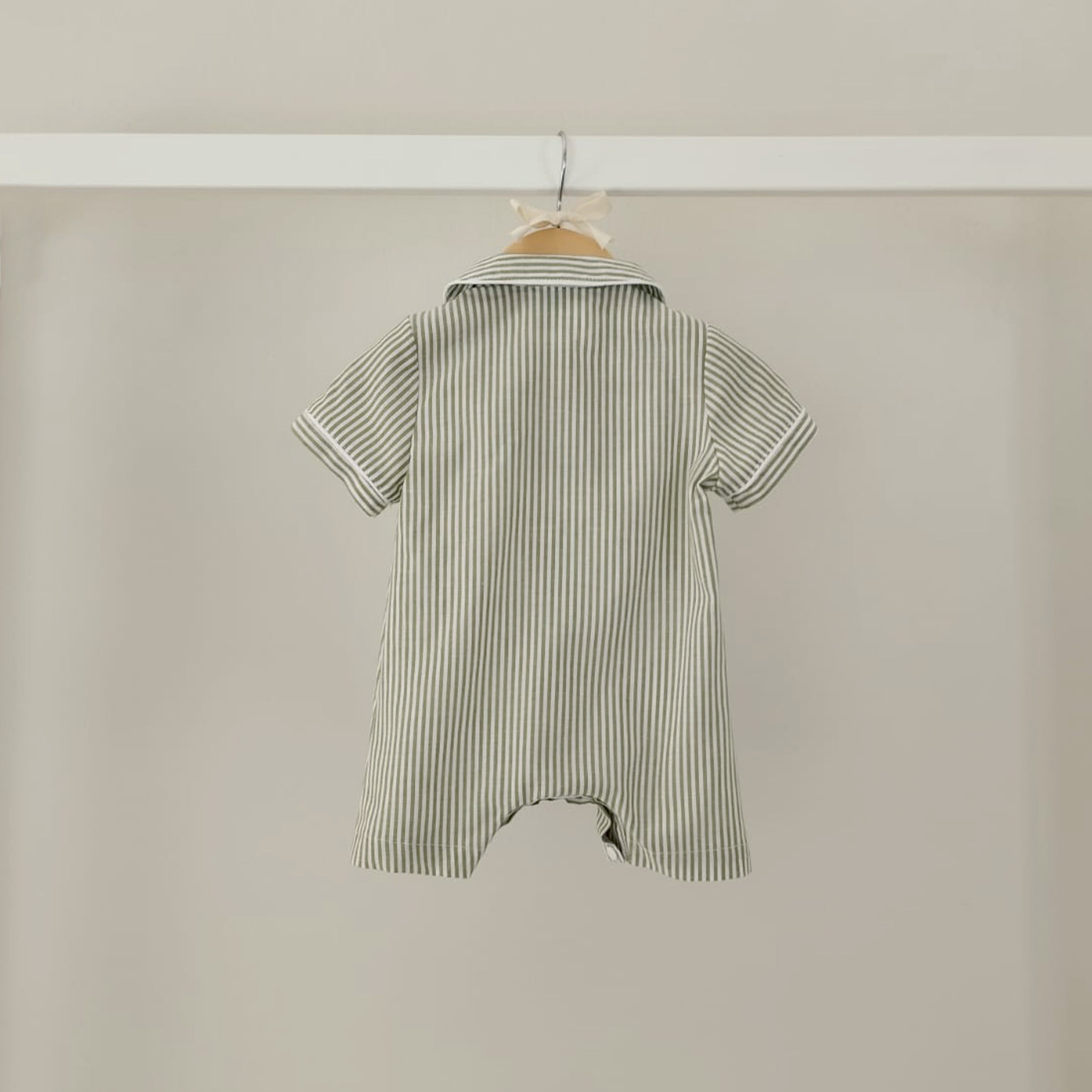 Pigiama sartoriale new born righe verde