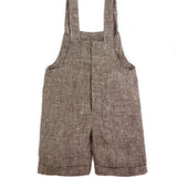 Salopette bambino lino marrone