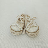 Scarpine sneackers all'uncinetto bianco