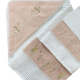Set asciugamani ed accappatoio nido d'ape campo fiorito