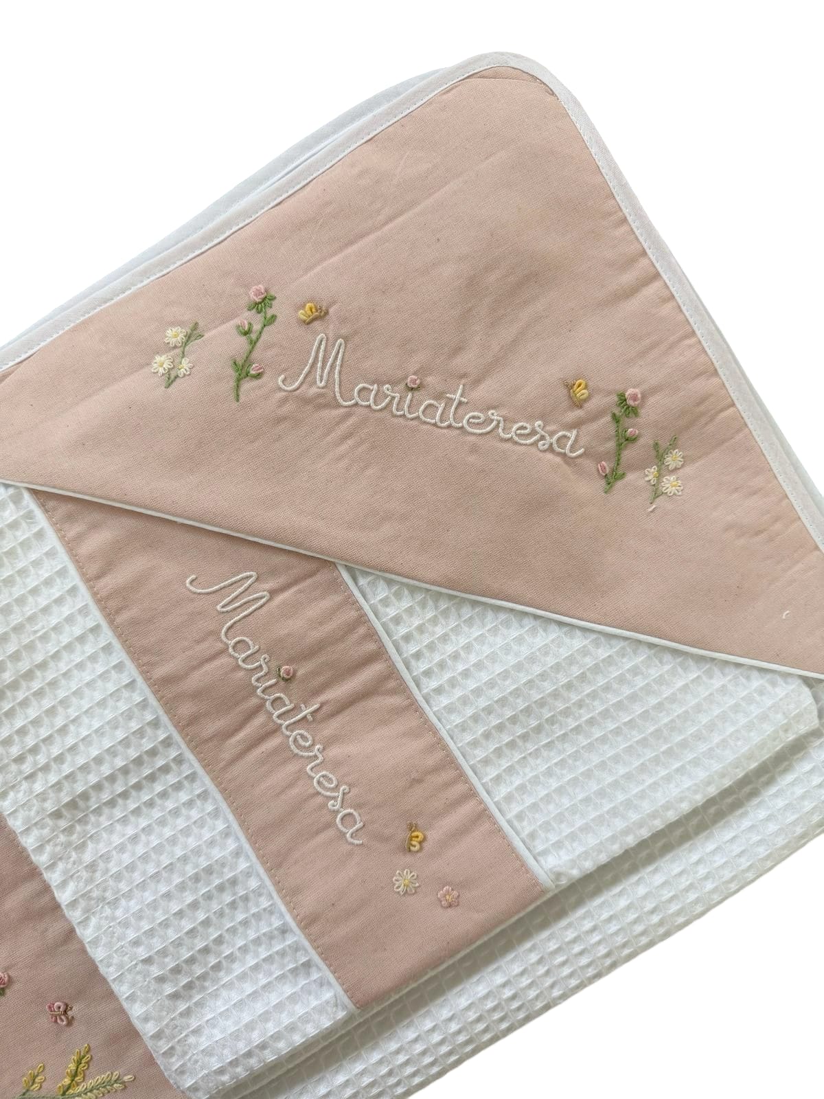 Set asciugamani ed accappatoio nido d'ape campo fiorito