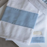 Set asciugamano lino celeste