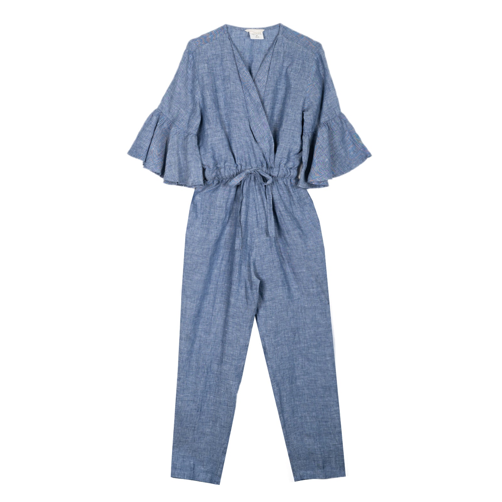 Tuta in lino blu jeans