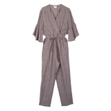 Tuta in lino marrone