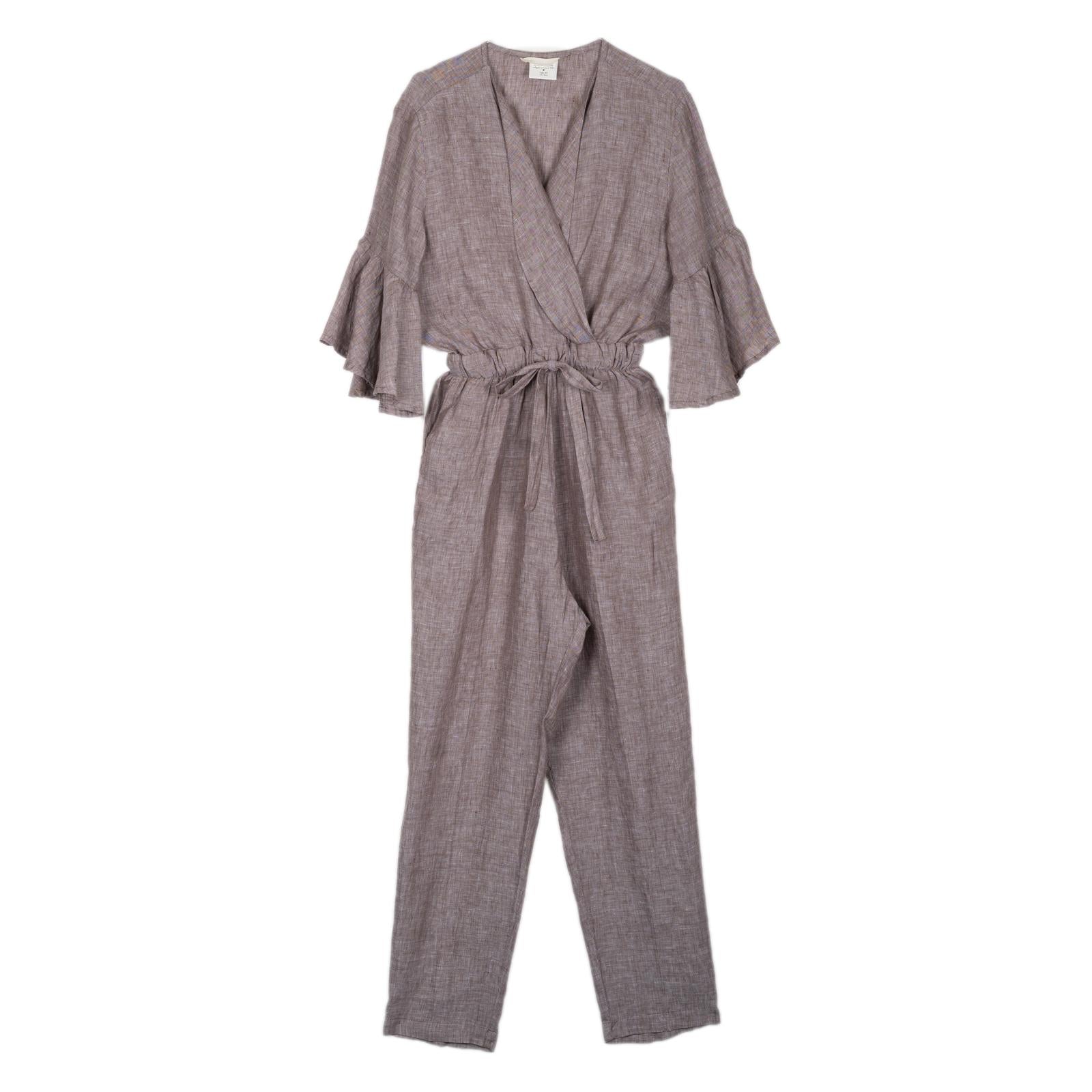 Tuta in lino marrone