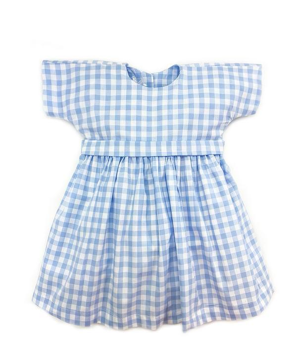 Vestito a quadri celeste