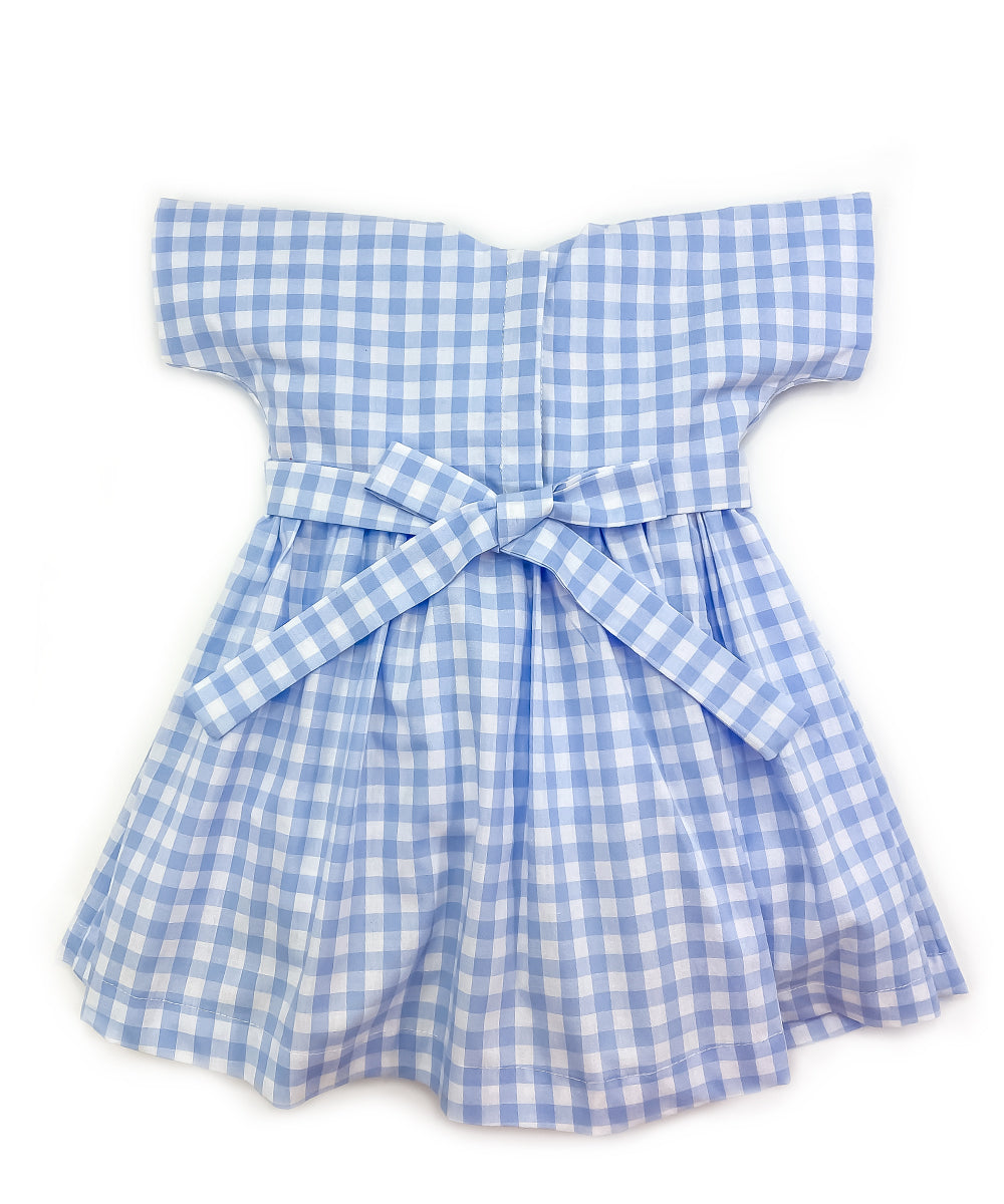 Vestito a quadri celeste