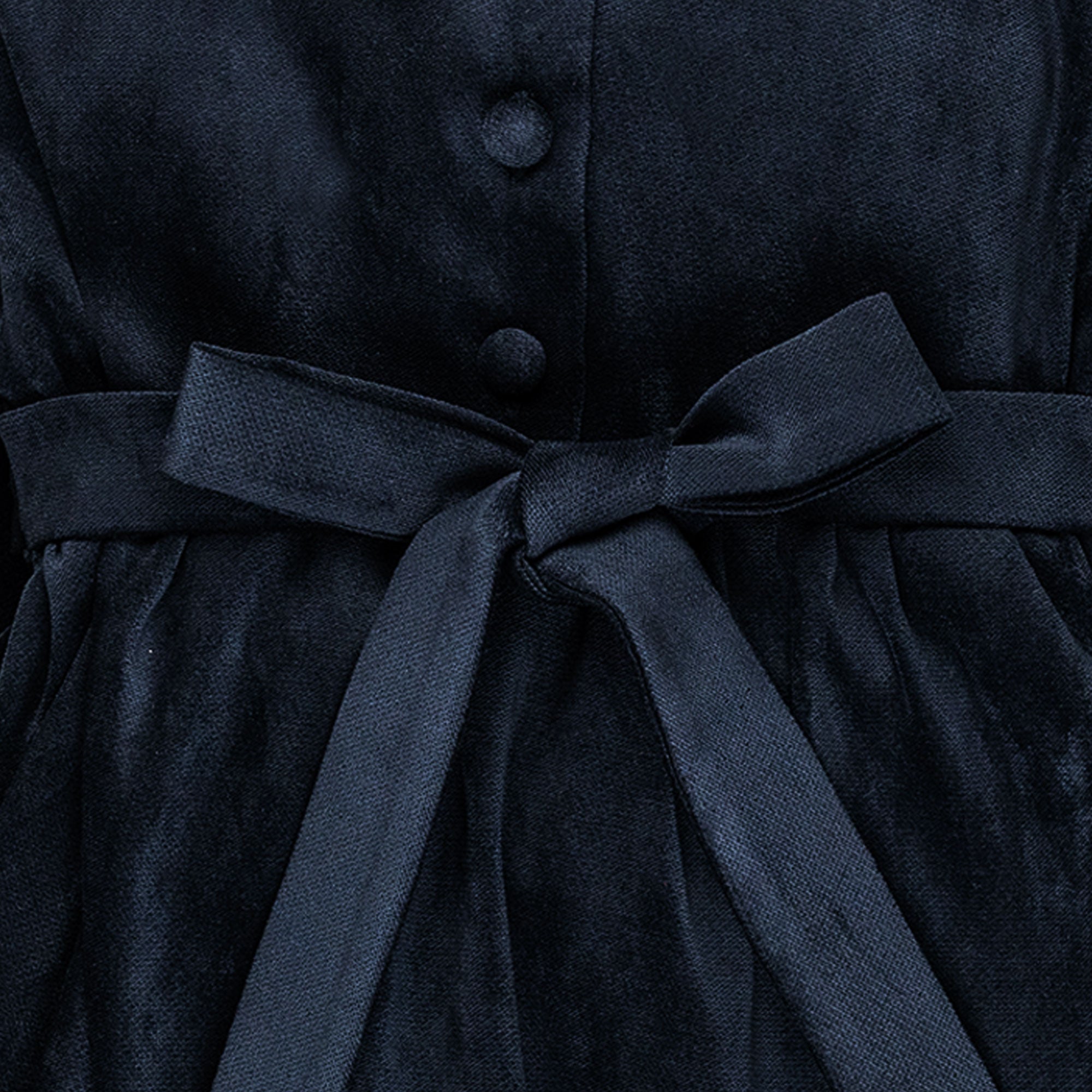 Vestito con colletto e manica lunga in  velluto blu