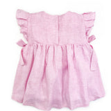 Vestito con manichetta volant rosa