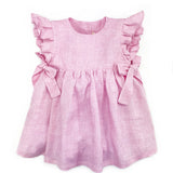 Vestito con manichetta volant rosa