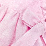 Vestito con manichetta volant rosa