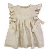 Vestito con manichetta volant sabbia