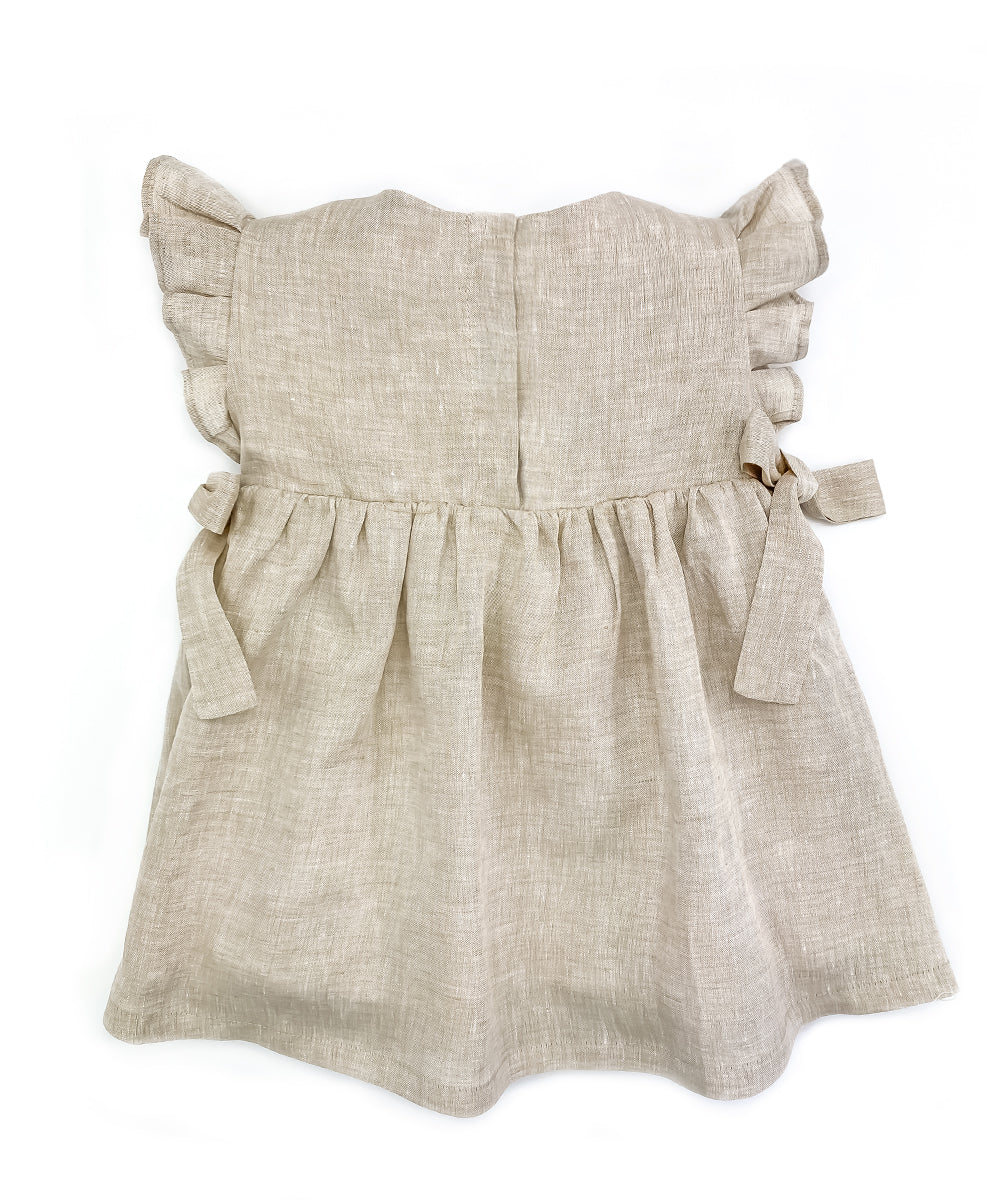 Vestito con manichetta volant sabbia