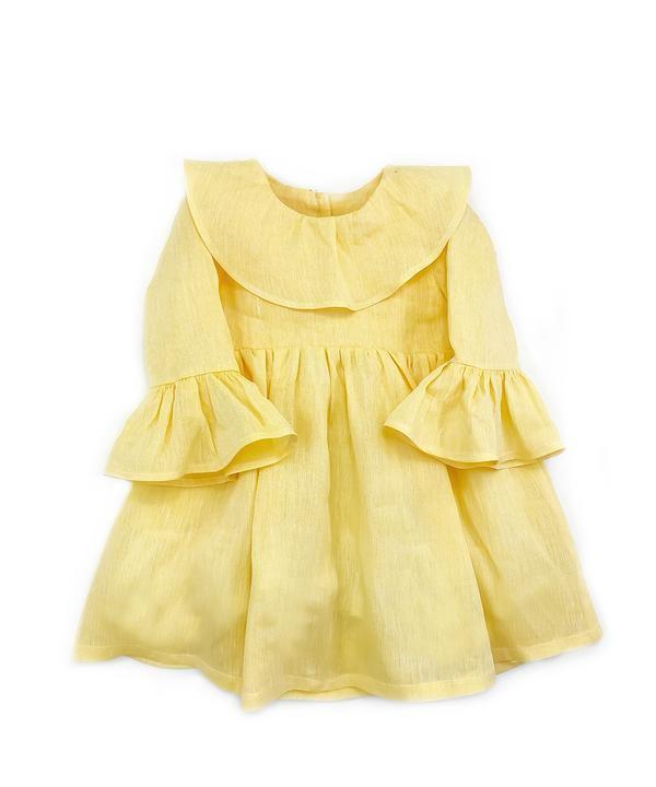 Vestito con volant giallo
