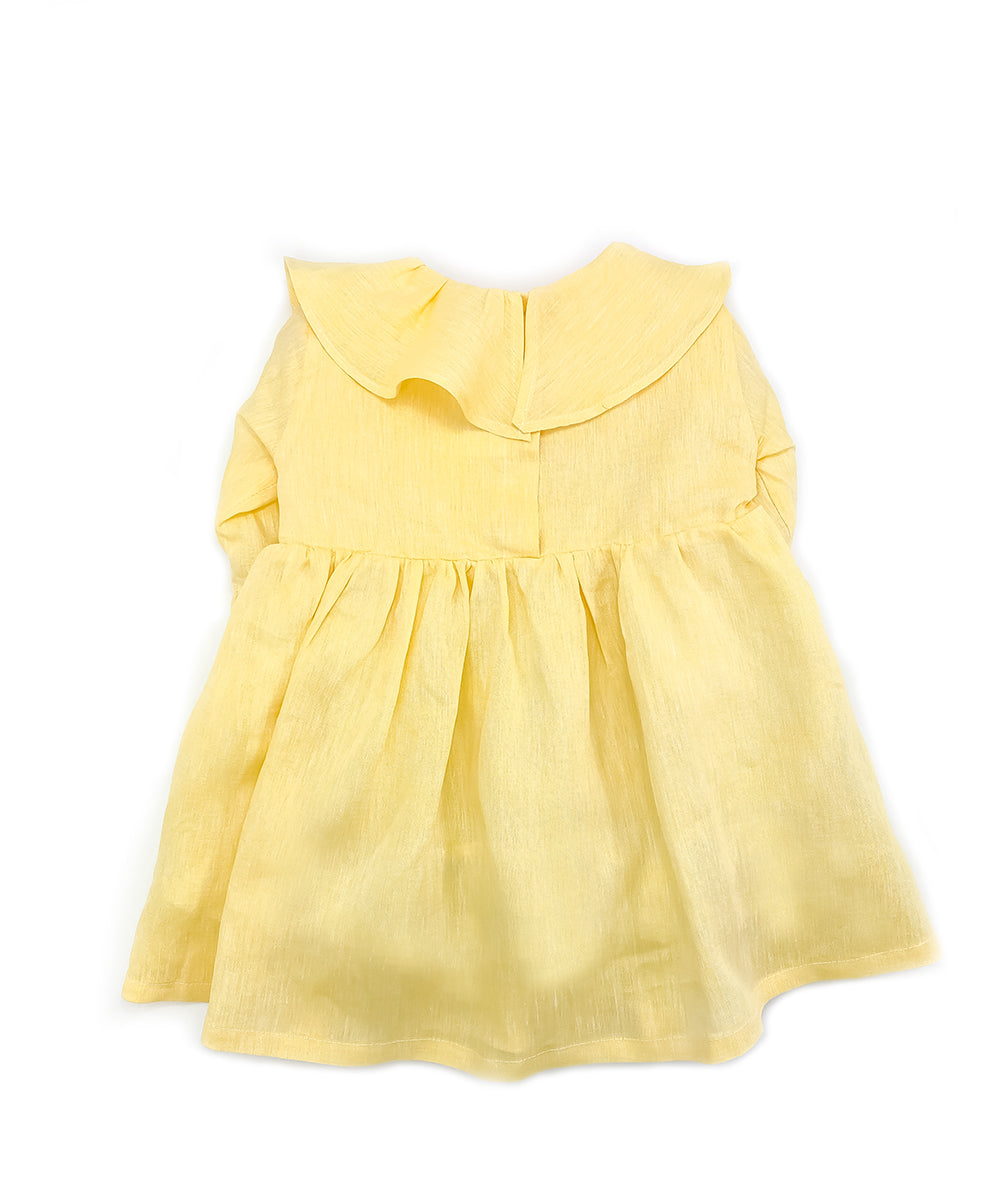 Vestito con volant giallo