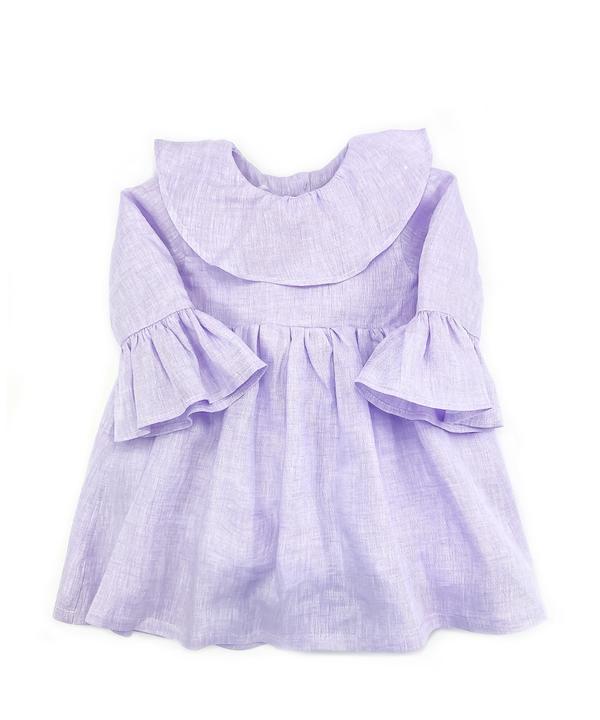 Vestito con volant lilla