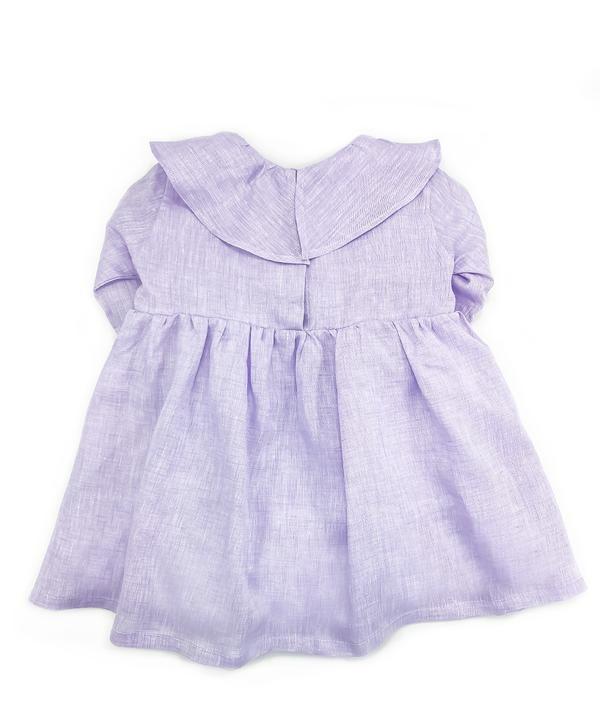 Vestito con volant lilla