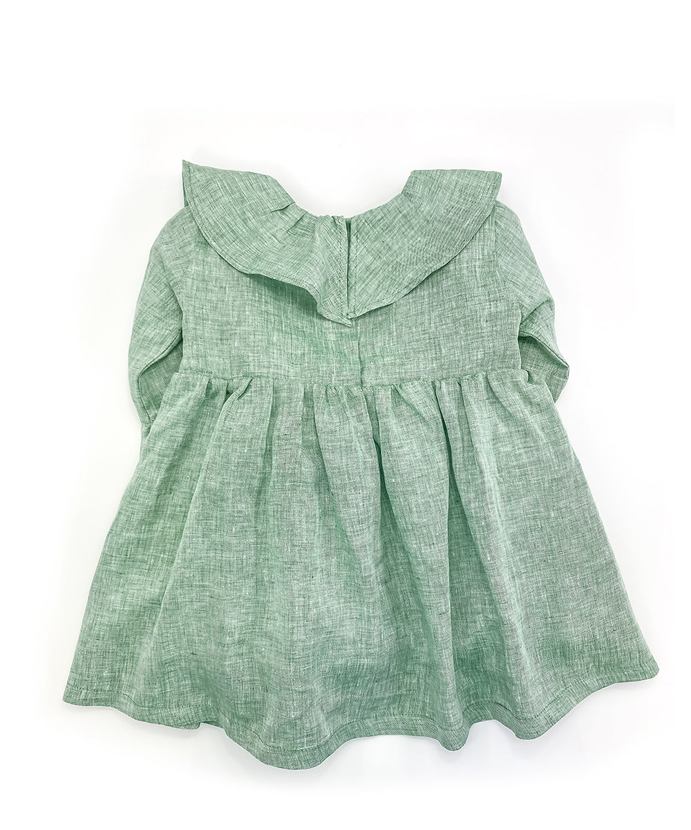 Vestito con volant verde