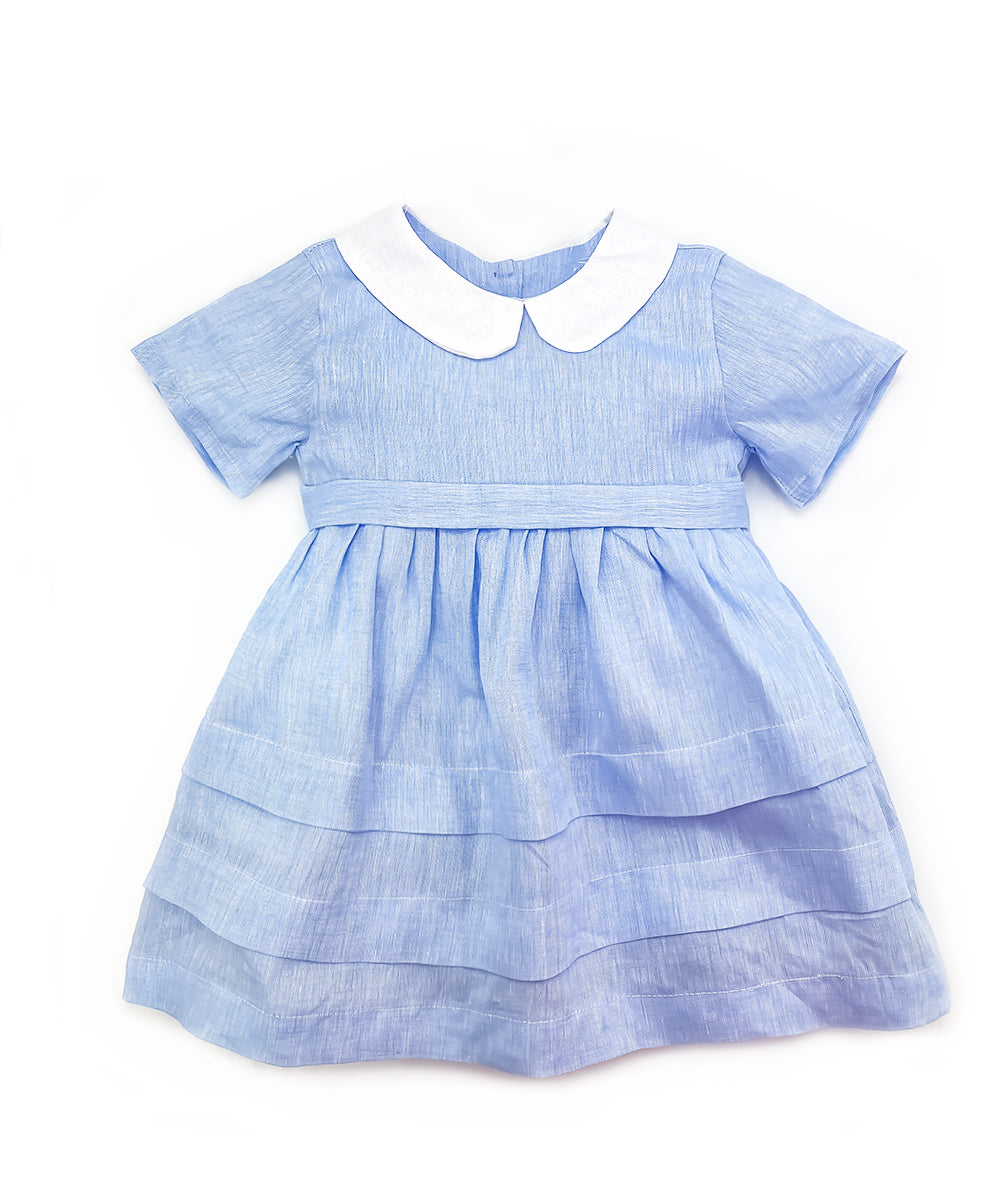 Vestito lino celeste