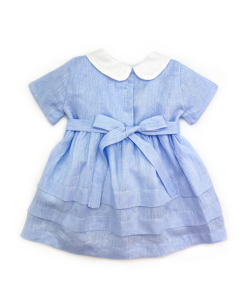 Vestito lino celeste