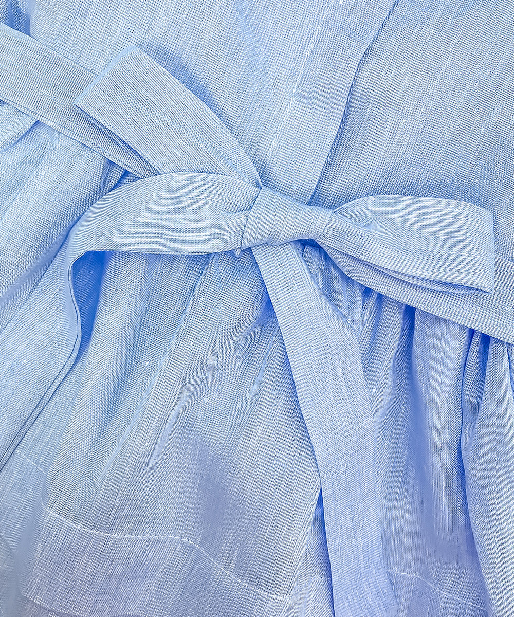Vestito lino celeste