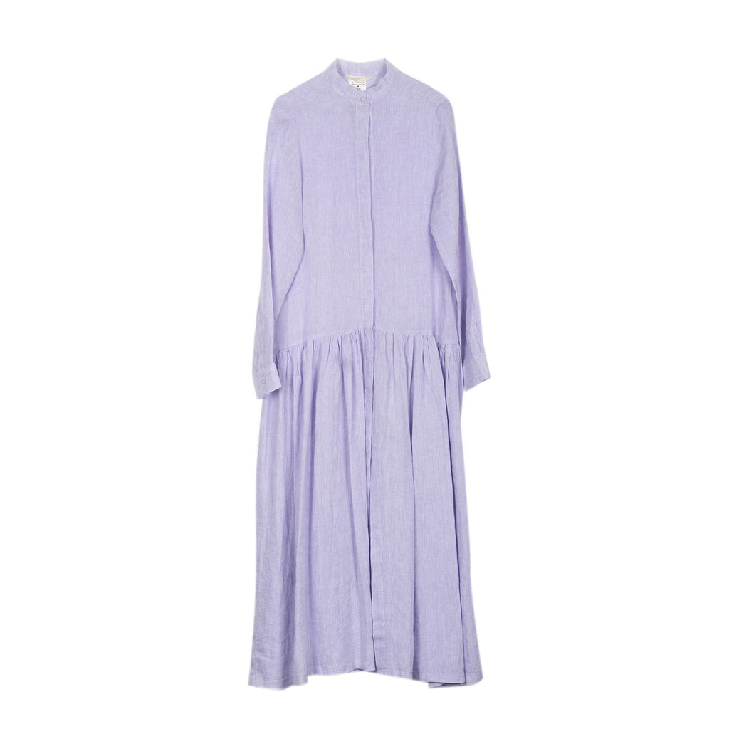 Vestito lungo donna in lino lilla