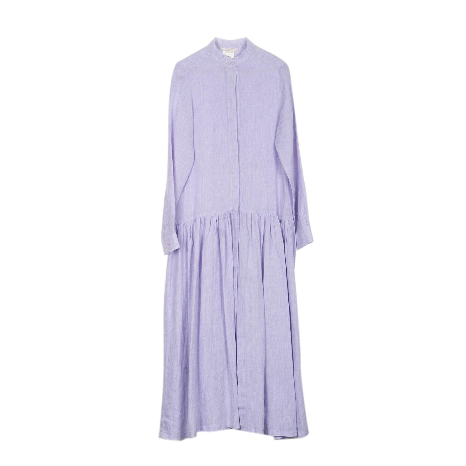 Vestito lungo donna in lino lilla