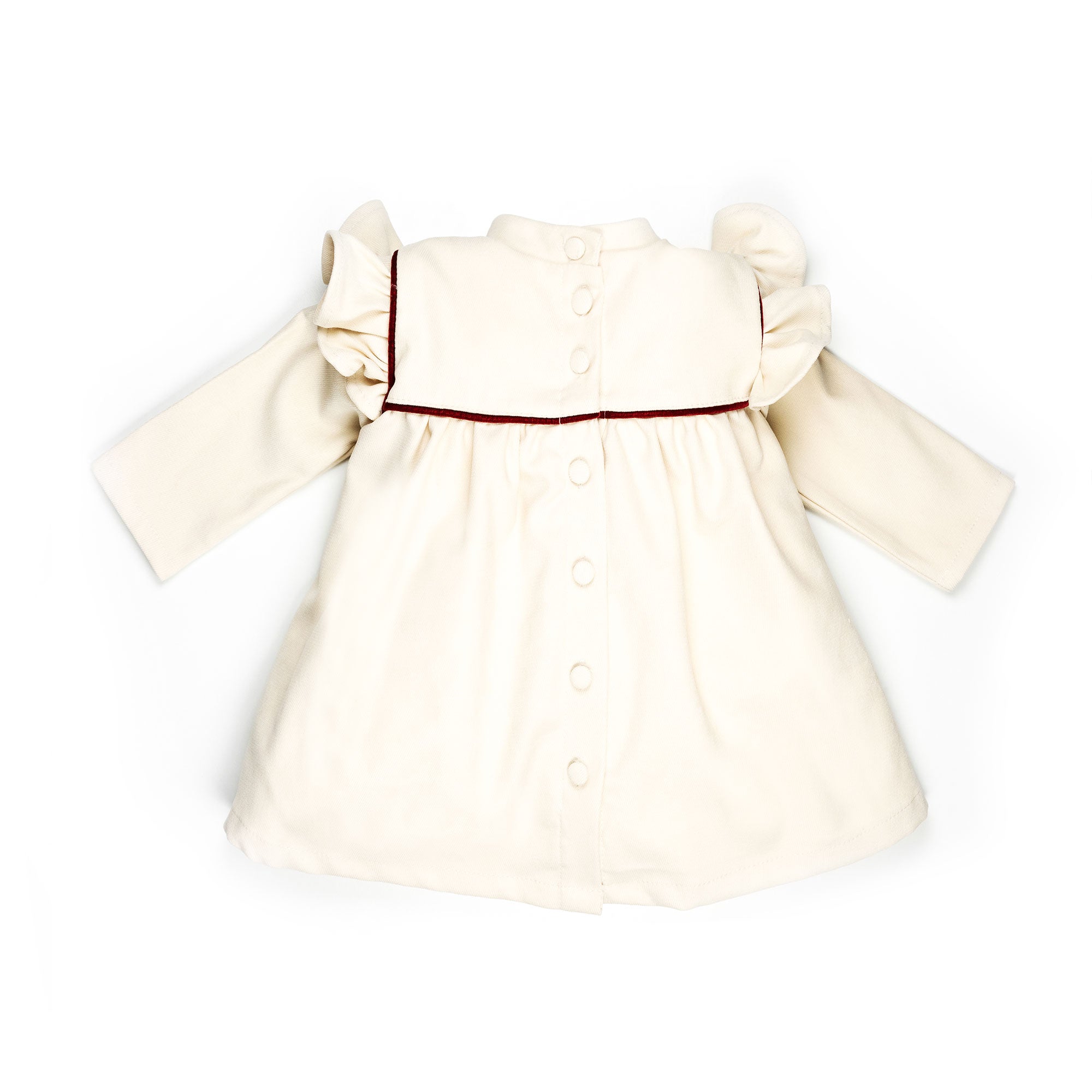 Vestito manica lunga in velluto panna