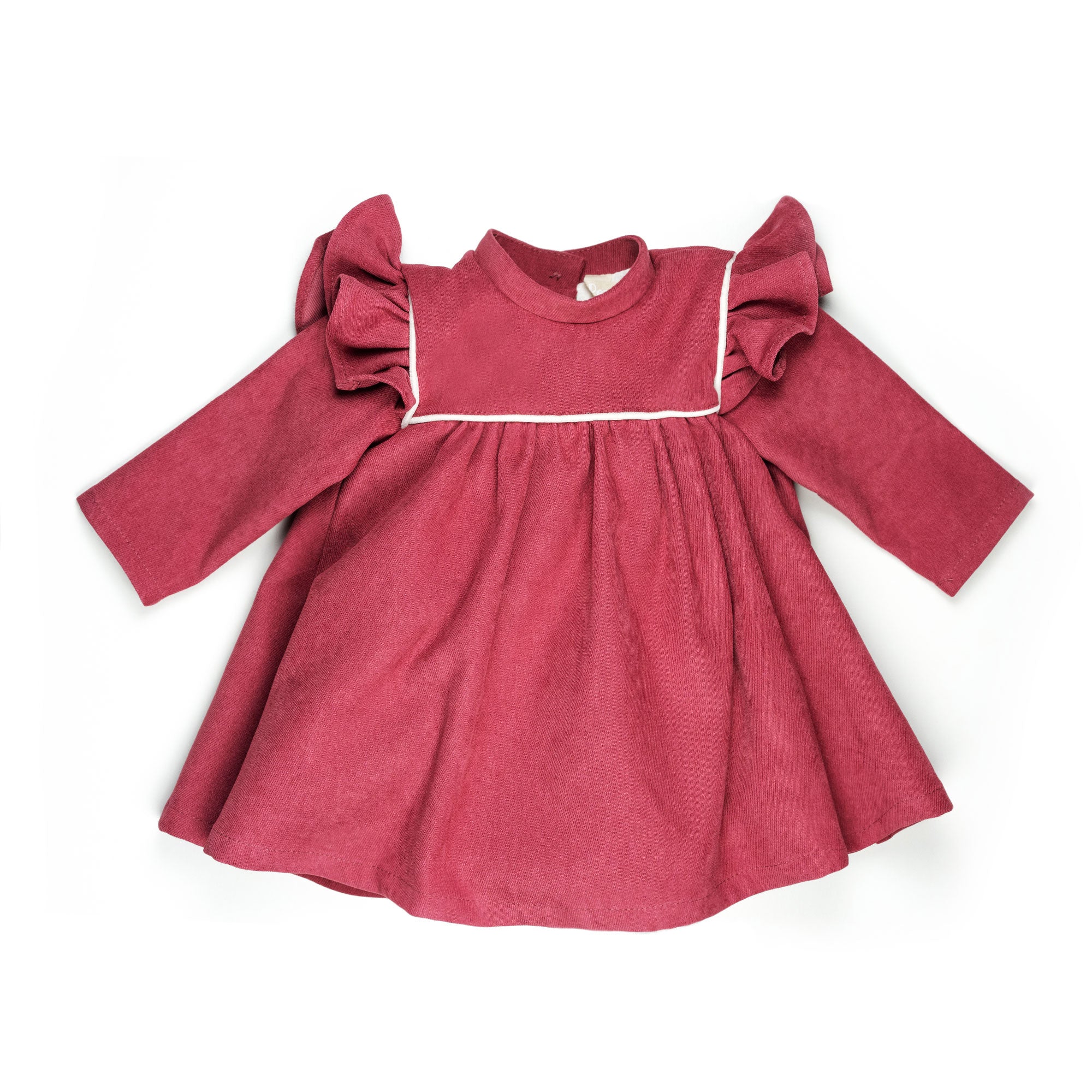 Vestito manica lunga in velluto rosso