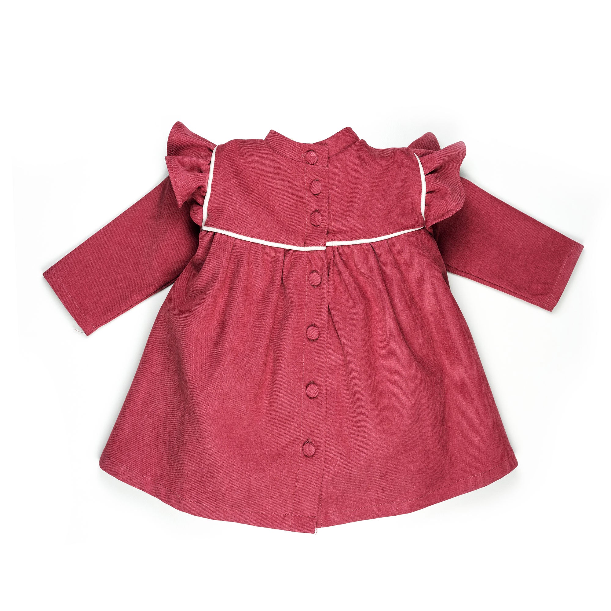 Vestito manica lunga in velluto rosso