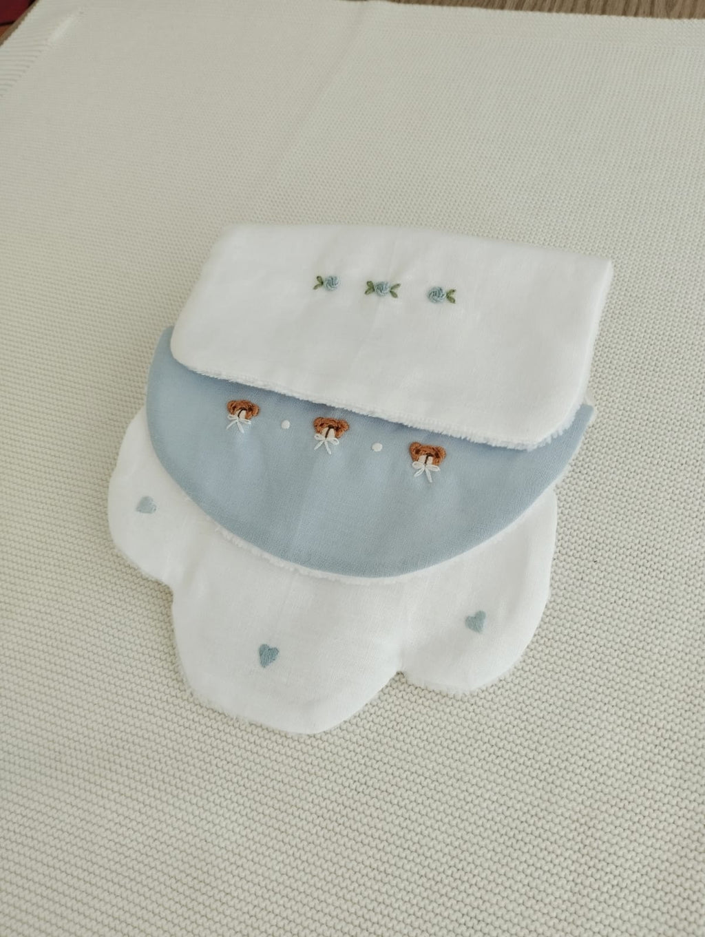 Set tre bavette celeste