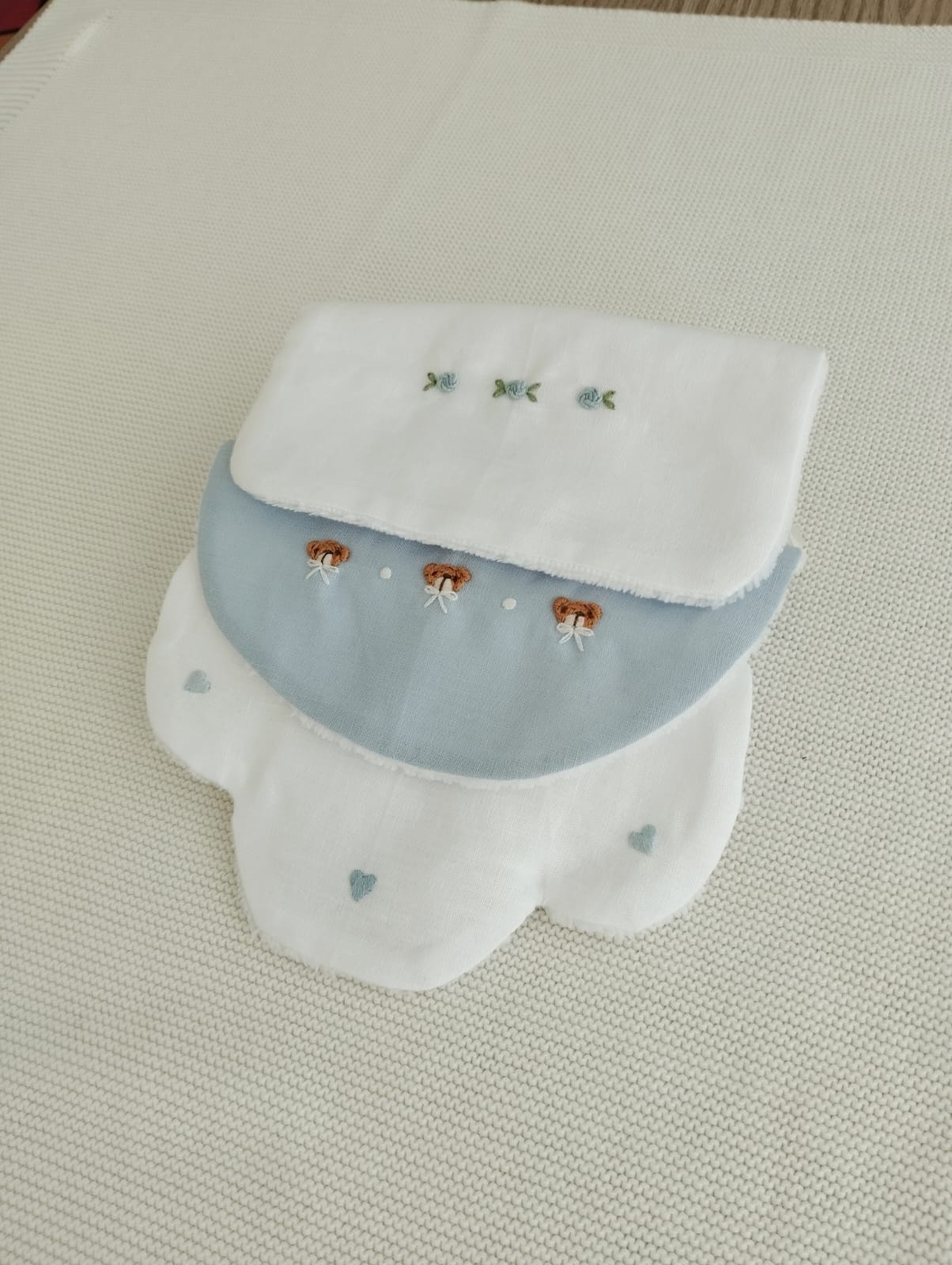 Set tre bavette celeste
