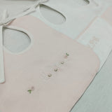 Set tre bavette quadrate rosa