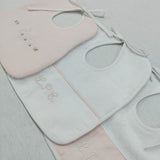 Set tre bavette quadrate rosa