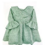 Vestito con volant verde