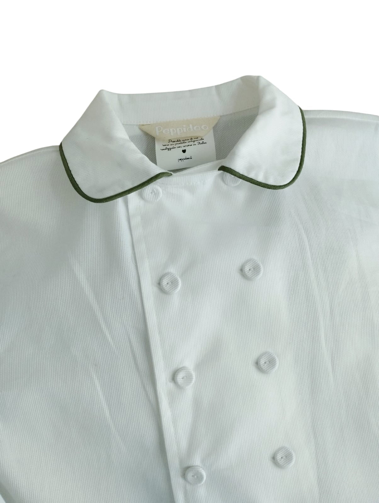 Camicia bambino doppiopetto con profili a contrasto