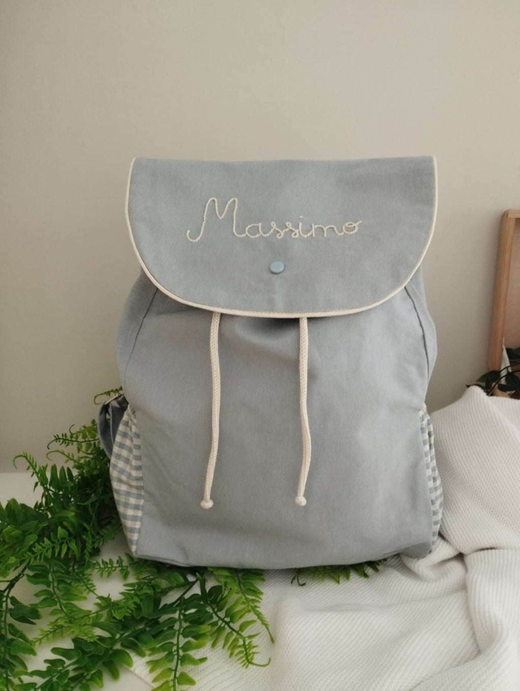 Zaino con tasche laterali celeste