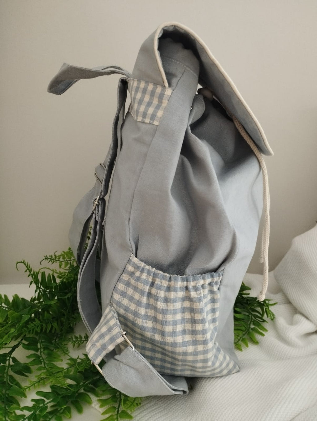 Zaino con tasche laterali celeste